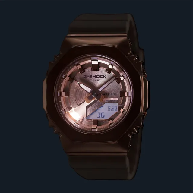 CASIO 卡西歐】G-SHOCK 八角形錶殼閃耀粉米雙顯腕錶40.4mm(GM-S2100PG