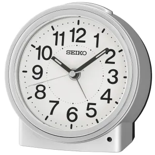 【SEIKO 精工】滑動式靜音秒針大數字防貪睡鬧鐘 新年 禮物(QHE199S/速)