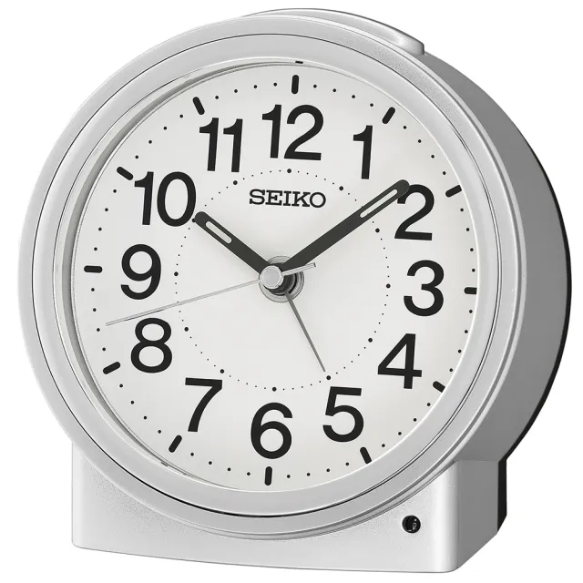 【SEIKO 精工】滑動式靜音秒針大數字防貪睡鬧鐘 禮物(QHE199S/速)