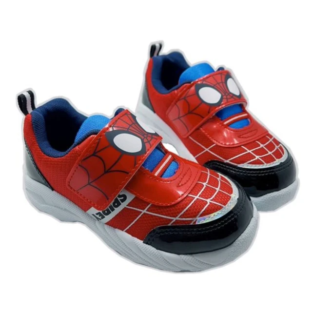 布布童鞋 Marvel蜘蛛人眼睛亮亮紅黑色兒童輕量拖鞋(B4