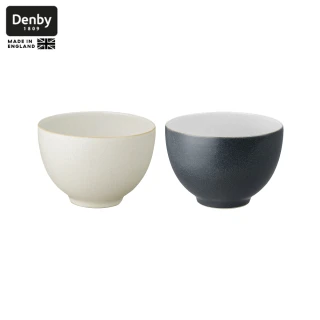 【DENBY】印象雙色湯碗-米白+灰岩-14cm