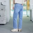 【gozo】皮標修身直筒牛仔褲(兩色)