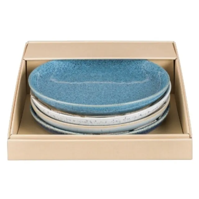 【DENBY】藍色藝匠4色早餐邊盤禮盒