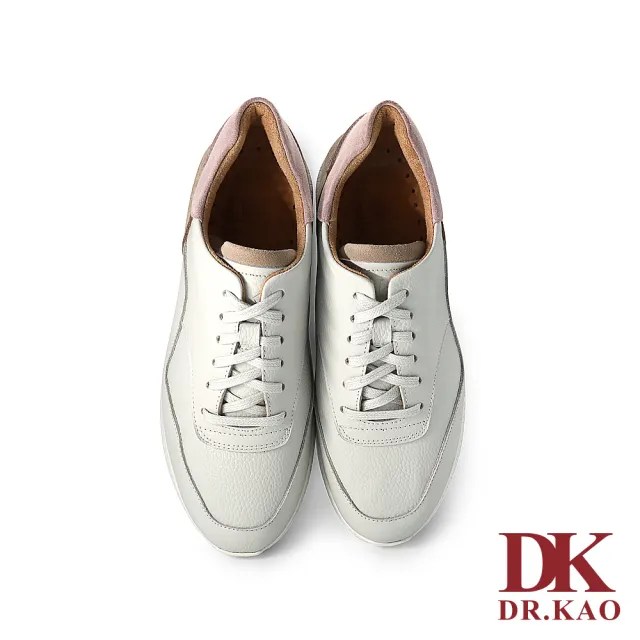 【DK 高博士】撞色皮面綁帶空氣休閒鞋女款 89-2104-60 米色