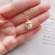 【City Diamond 引雅】日本AKOYA珍珠純銀橡果造型黃K金晶鑽伸縮項鍊