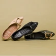 【FAIR LADY】我的旅行日記 時髦金屬腰帶釦平底鞋(黑格紋、502759)