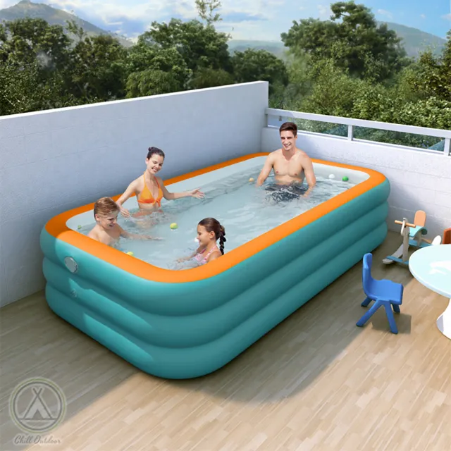 【Chill Outdoor】1.8米 三層充氣游泳池 180x130cm(充氣泳池 游泳池 家庭戲水池 充氣水池)