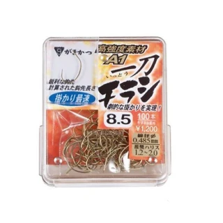 【Gamakatsu】A1 チラシ一刀 茶色香魚鉤 蝦鉤 100本入(魚鉤 釣蝦鉤  鉤尖鋒利 穿透力強)