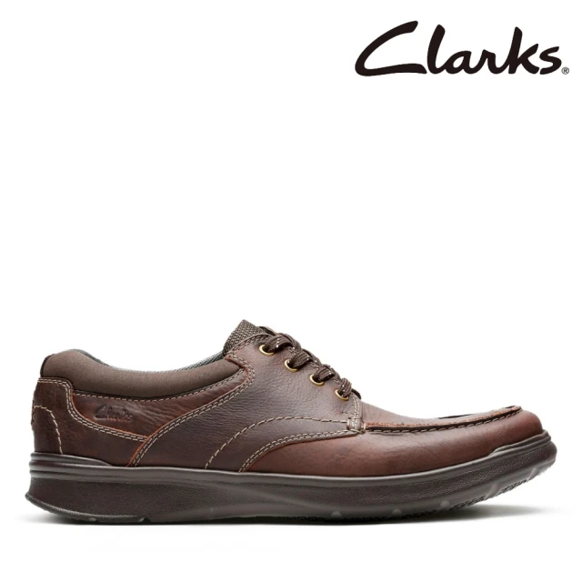 ClarksClarks 男鞋 Cotrell Edge 質感牛皮寬楦綁帶輕量休閒鞋(CLM19803C)