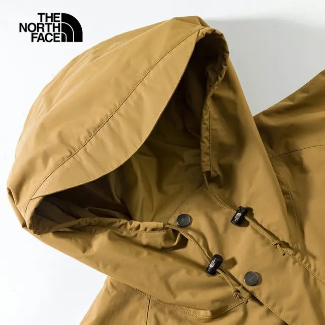 The North Face 官方旗艦】北面男款棕色防水透氣多口袋連帽衝鋒衣