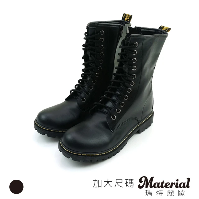 【MATERIAL 瑪特麗歐】中筒靴 加大個性綁帶中筒靴  TG7709(靴子)