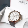 【TISSOT 天梭】Chrono XL 玫瑰金框 白面 咖啡皮革手錶 男錶 情人節(T116.617.36.037.00)