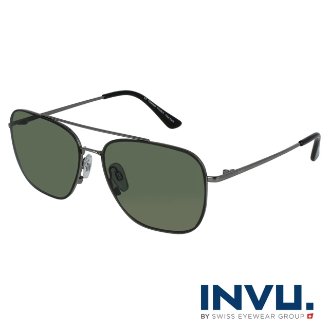 【INVU】瑞士質感經典飛行員偏光太陽眼鏡(綠色 P1006C)