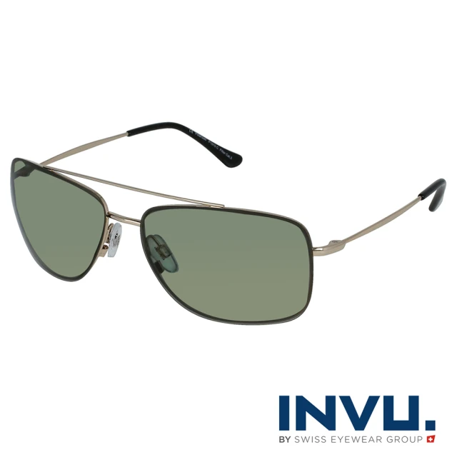 【INVU】瑞士完美視覺小臉偏光太陽眼鏡(金色 P1010C)