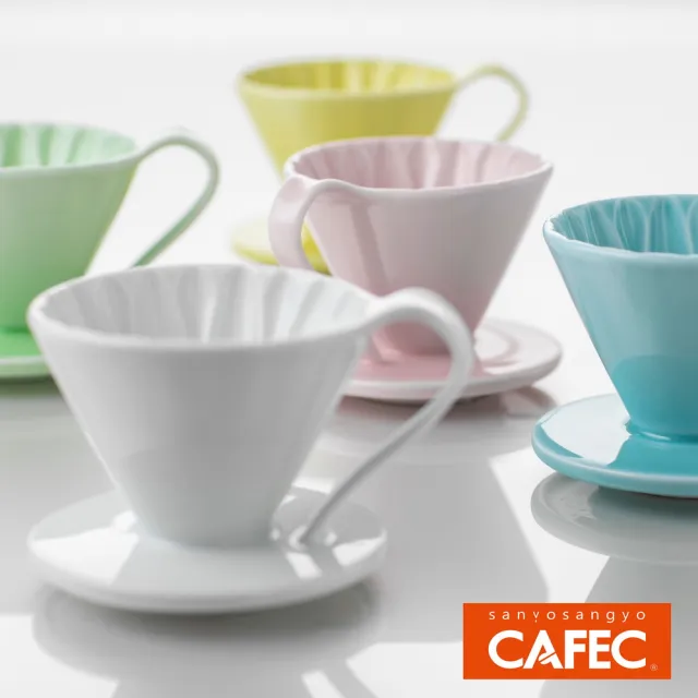 【日本三洋產業CAFEC】總代理 CAFEC 有田燒陶瓷花瓣濾杯 1-2人份