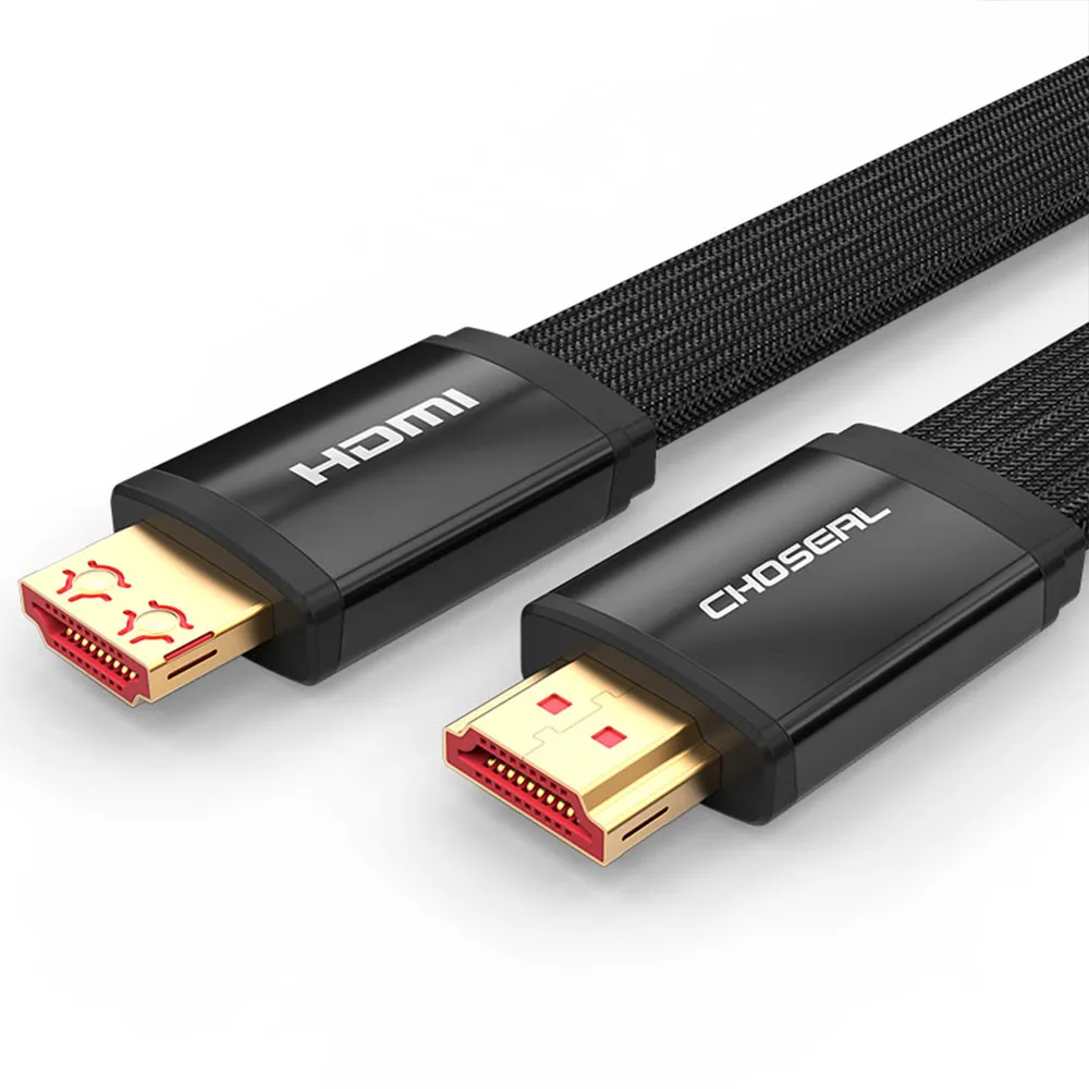 【日本秋葉原】HDMI2.0專利4K高畫質影音傳輸編織扁線 黑/2M