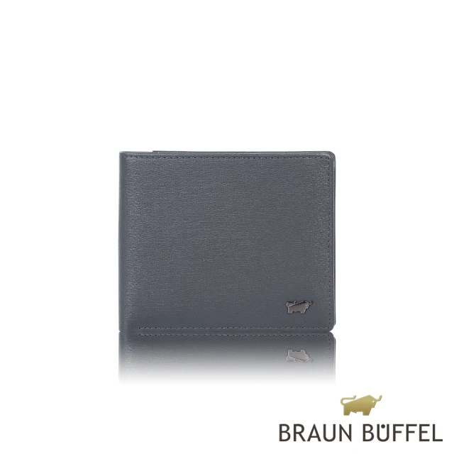 BRAUN BUFFEL 德國小金牛 台灣總代理 戰神-A 5卡透明窗皮夾-藍色(BF518-316-NY)