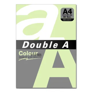 【Double A】80g彩色影印紙-粉綠色50入-DA156(4包/組)