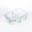 【HOLA】多用途耐熱玻璃三格保鮮盒-950ml