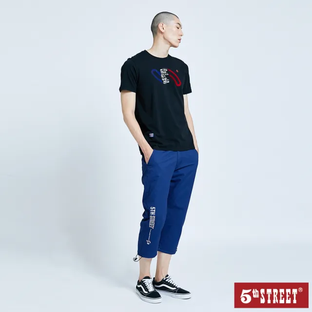 【5th STREET】男LOGO文字印花短袖T恤-黑色