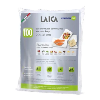 【LAICA】義大利進口 網紋式真空包裝袋 袋式20x28cm(100入)