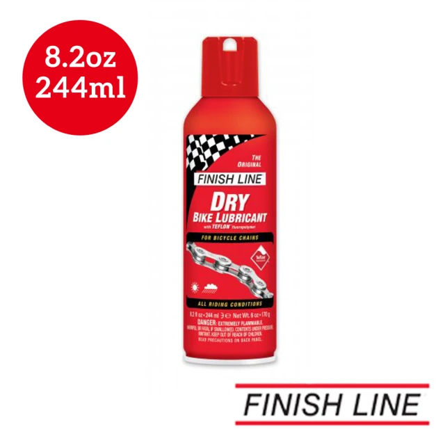 【FINISH LINE】終點線 Teflon Plus Dry 乾性潤滑劑 8.2oz/244ml 噴射頭(鏈條清潔/油品/單車潤滑/自行車)