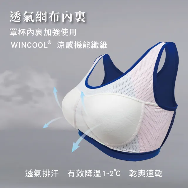 【Clany 可蘭霓】2件組 透氣顯瘦防震加大尺碼無鋼圈 M-2XL運動內衣(台灣製.顏色隨機出貨)