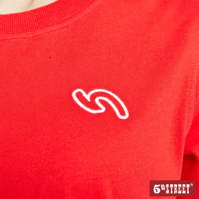 【5th STREET】女5J後繡花短袖T恤-紅色