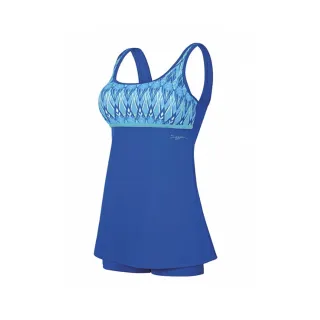 【Zoggs】女性天藍水波紋裙擺連身泳衣(泡湯/溫泉/游泳/衝浪/玩水/海邊)