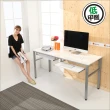 【BuyJM】低甲醛木紋白160公分雙鍵盤穩重工作桌(電腦桌)