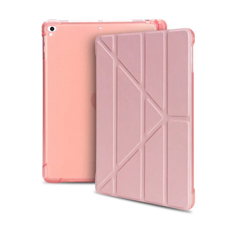 【Didoshop】iPad 10.2/10.5/Air 2019 硅膠軟殼Y折帶筆槽平板皮套 平板保護套(PA204)