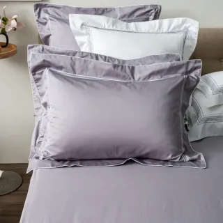 【HOLA】艾維卡埃及棉刺繡歐式枕套2入晨灰