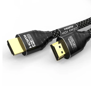 【日本秋葉原】HDMI2.0高畫質4K磨砂頭影音編織傳輸線 尊享黑1M