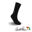 【Arnold Palmer】絲光刺繡微加束紳士襪-黑(紳士襪/男襪/長襪)
