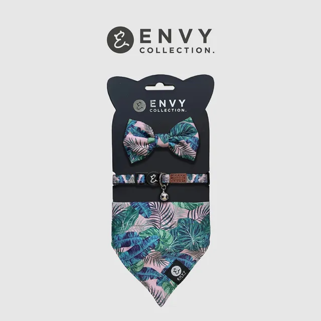 【ENVY COLLECTION】貓頸圈 芭蕉葉情迷三件組(頸圈領結領巾)