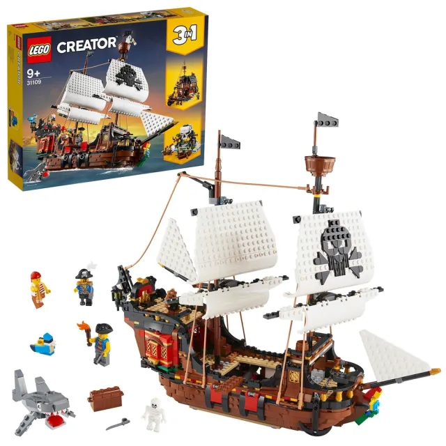 【LEGO 樂高】創意百變系列3合1 31109 海盜船(海盜玩具 模型拼砌)