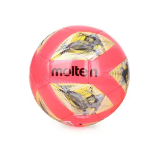 【MOLTEN】#4合成皮足球-訓練 4號球 螢光粉黃銀(F4A2000-RY)