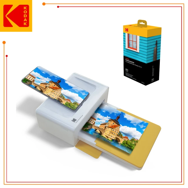 【Kodak 柯達】PD460即可印相印機+80張相紙(台灣代理 東城數位 公司貨)