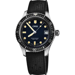 【ORIS 豪利時】Divers Sixty-Five 潛水機械女錶-藍x黑錶帶/36mm 新年 禮物 推薦(0173377474055-0741718)