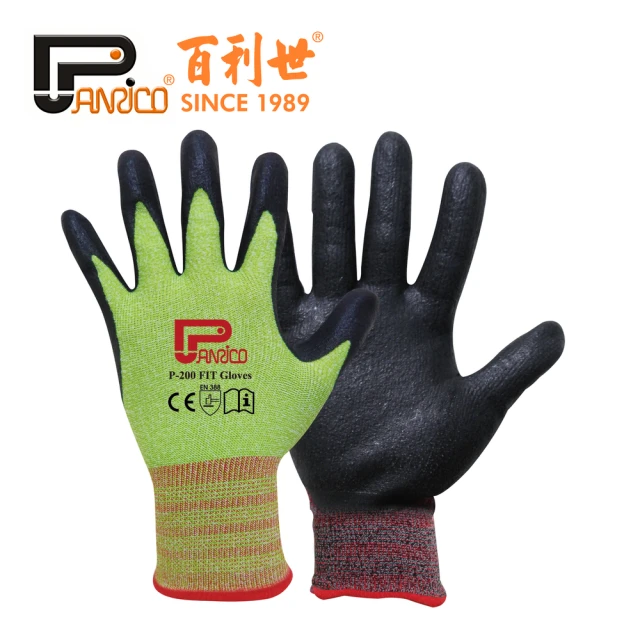 【Panrico 百利世】手套-加厚型止滑耐磨/FIT/草綠(韓國製造)