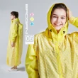 【BAOGANI 寶嘉尼】B06千鳥格背包客多功能前開拉鍊雨衣-粉藍黃(背包雨衣、機車雨衣)