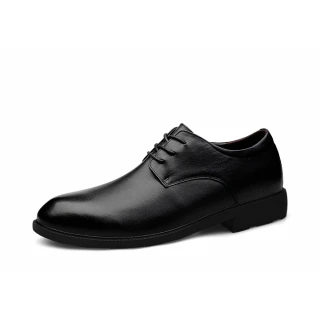 【ANSEL】真皮質感內增高時尚溫雅紳士鞋-男鞋(黑)