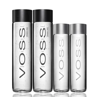 【VOSS 芙絲】挪威頂級玻璃瓶裝水綜合4入組(800ml氣泡水x2+375ml礦泉水x2)
