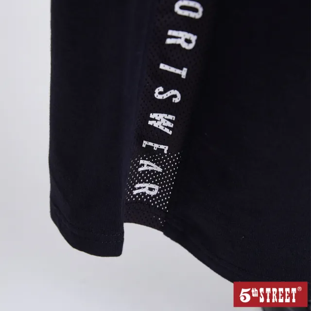 【5th STREET】女寬直筒運動褲-黑色