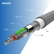 【Philips 飛利浦】USB to Lightning 125cm MFI防彈絲充電線-灰(DLC4543V)