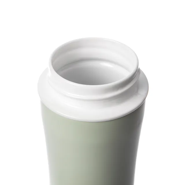 【HOLA】法國 FORUOR 森沐真空曲線陶瓷保溫瓶-綠色400ml(保溫瓶)