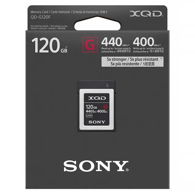 【SONY 索尼】QD-G120F 120G / 120GB 440MB/S XQD G系列 高速記憶卡(公司貨 支援4K 錄影)