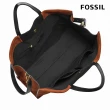 【FOSSIL 官方旗艦館】Carmen 麂皮大容量兩用手提包-黑X棕色 ZB7891199(附真皮背帶)