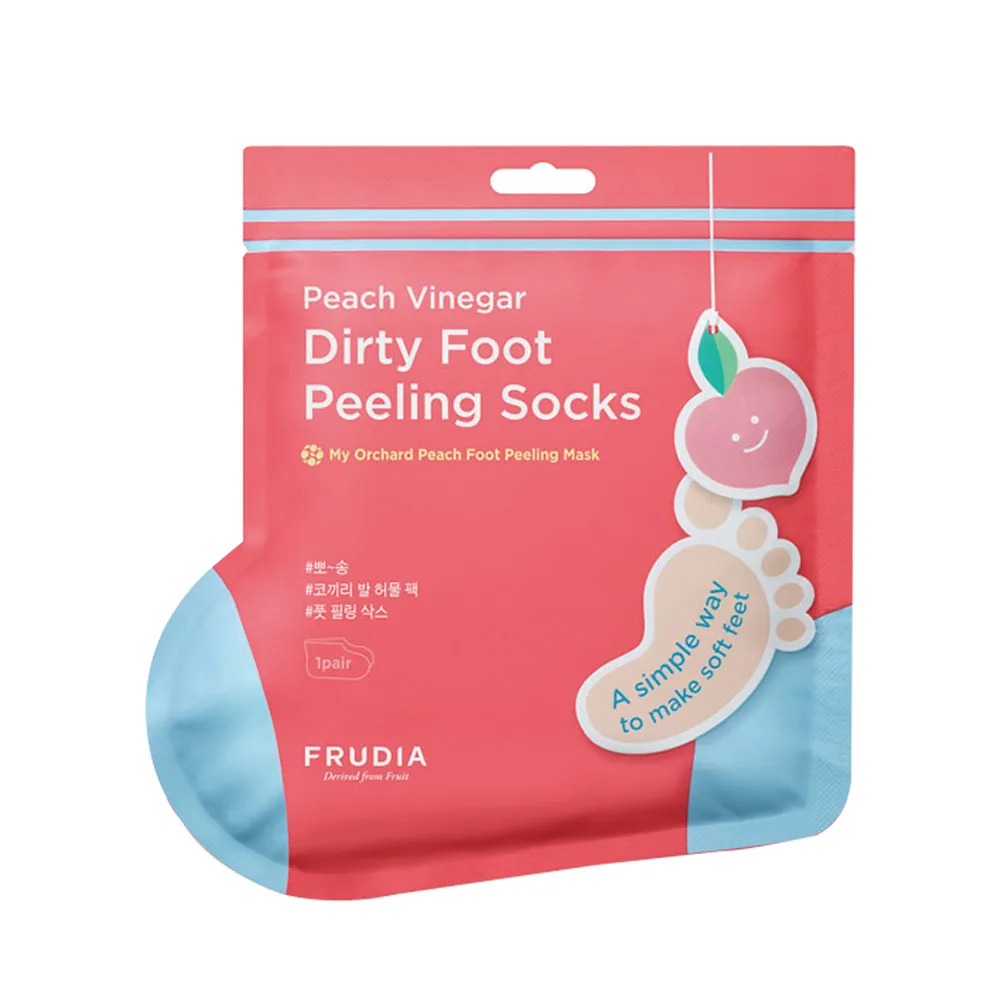 【FRUDIA】給足面子 桃氣3D嫩足膜（40g．一對）(足部去角質)