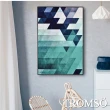 【TROMSO】北歐生活版畫有框畫-綠境菱格WA72(有框畫掛畫掛飾)